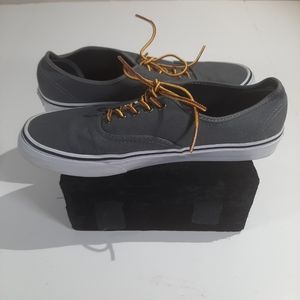 Vans Sneakers Off The Wall Gray Canvas Low Top Skate Shoes  Lace Up Men Size 10